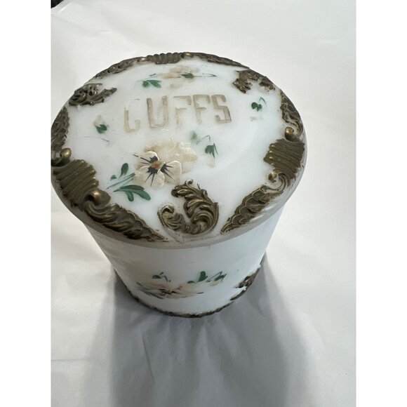 Victorian Antique 1899 Cuffs Vanity Container With Lid - Picture 2 of 8